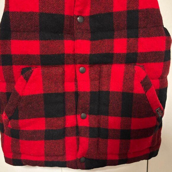 $800 RARE Polo Ralph Lauren Plaid Reversible Down Vest Leather Yoke- Small - Picture 8 of 11